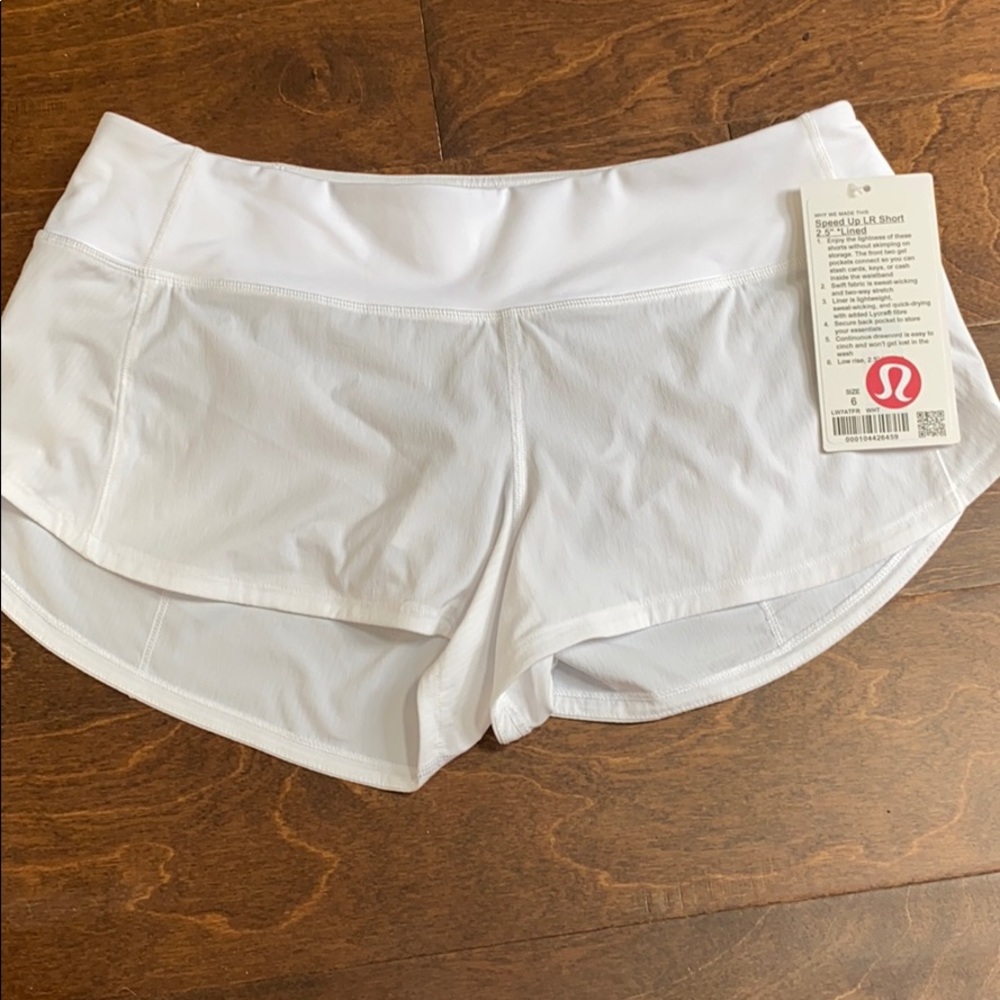 Lululemon white Speed Up Short